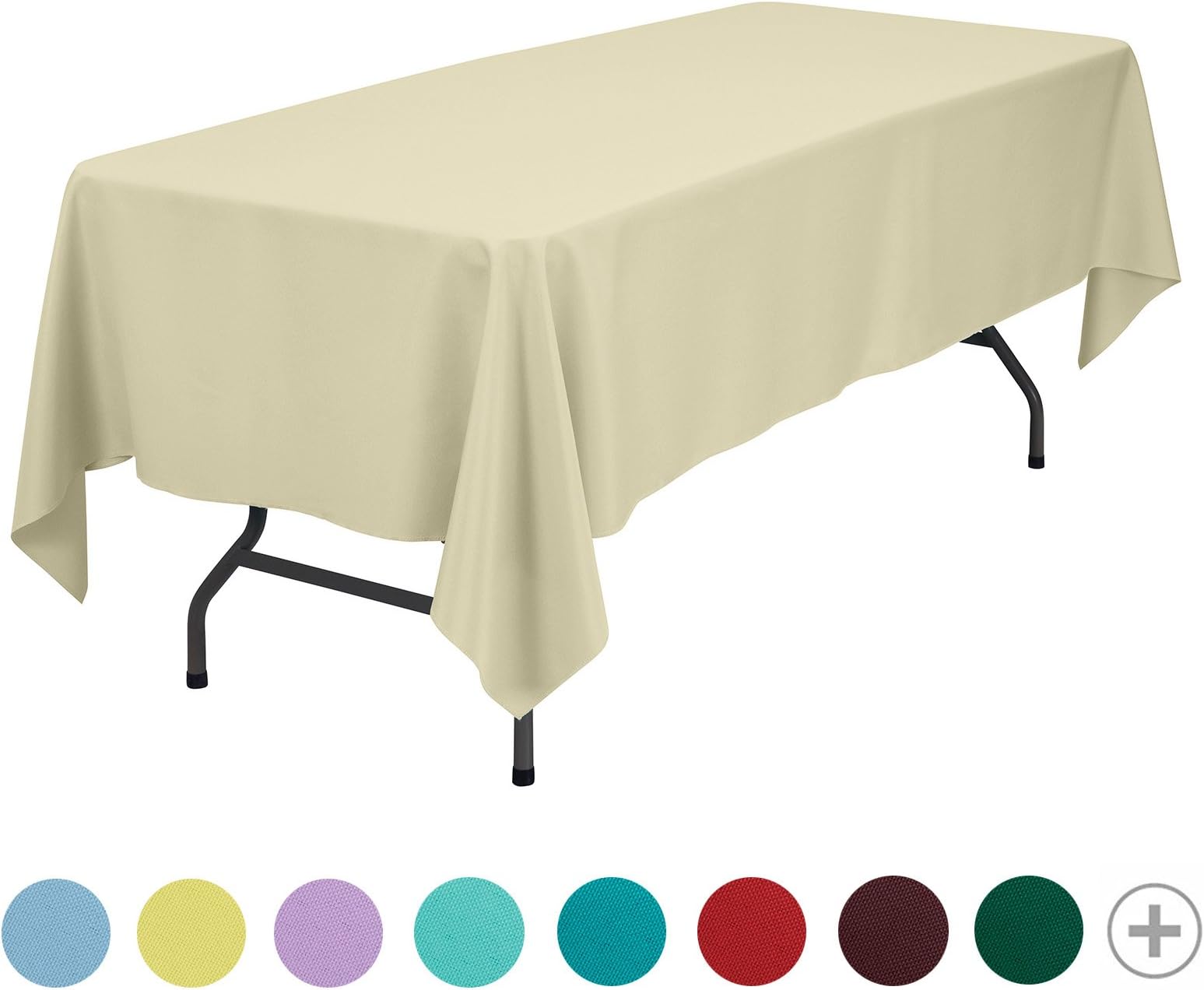 Remedios Rectangle Tablecloth 70x120 Inch - Washable Polyester Table Cloth for 6 Foot Table - Wrinkle Free Dinner Tablecloth for Wedding Party Restaurant Banquet Tables, Beige Table Cloths