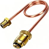 15" Copper Propane Pigtail Hose Fits 2nd Stage Propane Regulator to Tank | POL (CGA-510) x 1/4" NPT Male, LP Gas Pressure Control Hose For Residential Propane Systems &amp; Tank