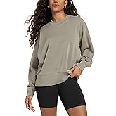 ODODOS Modal Soft Long Sleeve Oversized Sweatshirts for Women High Crew Neck Relaxed Pullover Tops
