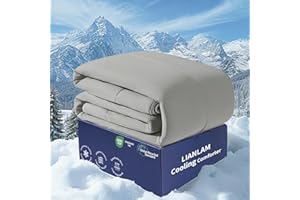 LIANLAM Cooling Comforter Queen Size,NASA-Grade Double-Sided Cool Tech,Q-Max>0.4,Cooling Blankets for Hot Sleepers,Silky Smooth & Lightweight Summer Comforter（Cool Gray,90"x90"
