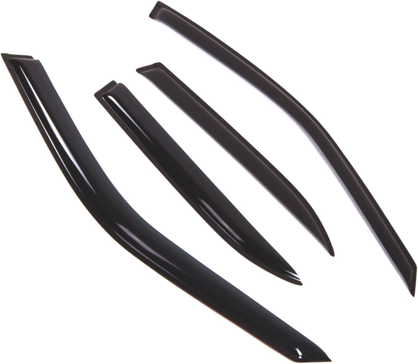 TuningprosWD2-491 Dark Smoke 4 Pcs Set Window Visor (Outside Mount) Deflector Rain Guard Compatible with 1992-1998 BMW 325i 318i 328i