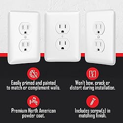 TayMac WMW-D Metallic Wallplate, Maxi, White