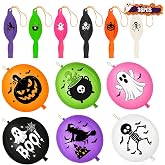 Halloween Party Favor Punch Balloons, 36Pcs Trick or Treat Kids Supplies | Inflatable Balls with Spooky Prints for Classroom Games, Goodie Bag Fillers, Carnival Prizes and Festive Décor
