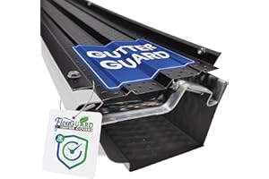 FlowGuard High Clearance Premium 50-Year Gutter Cover System - Thermal Thaw Black 5 Inch Aluminum Gutter Guards, 125 Feet - by FlexxPoint