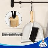 MR.SIGA Dustpan and Brush Set Bamboo Handle Portable Cleaning Combo White 1 Set view 6