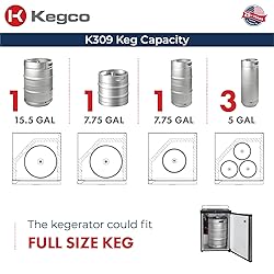 Kegco K309B-1 Kegerator Black, 2 Faucet