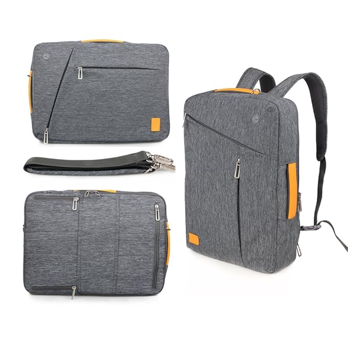 WIWU 3 in 1 Schultertasche Handtasche Laptop Rucksack für 15 Zoll Schulrucksack Umhängetasche mit großem Laptopfach und Zubeh