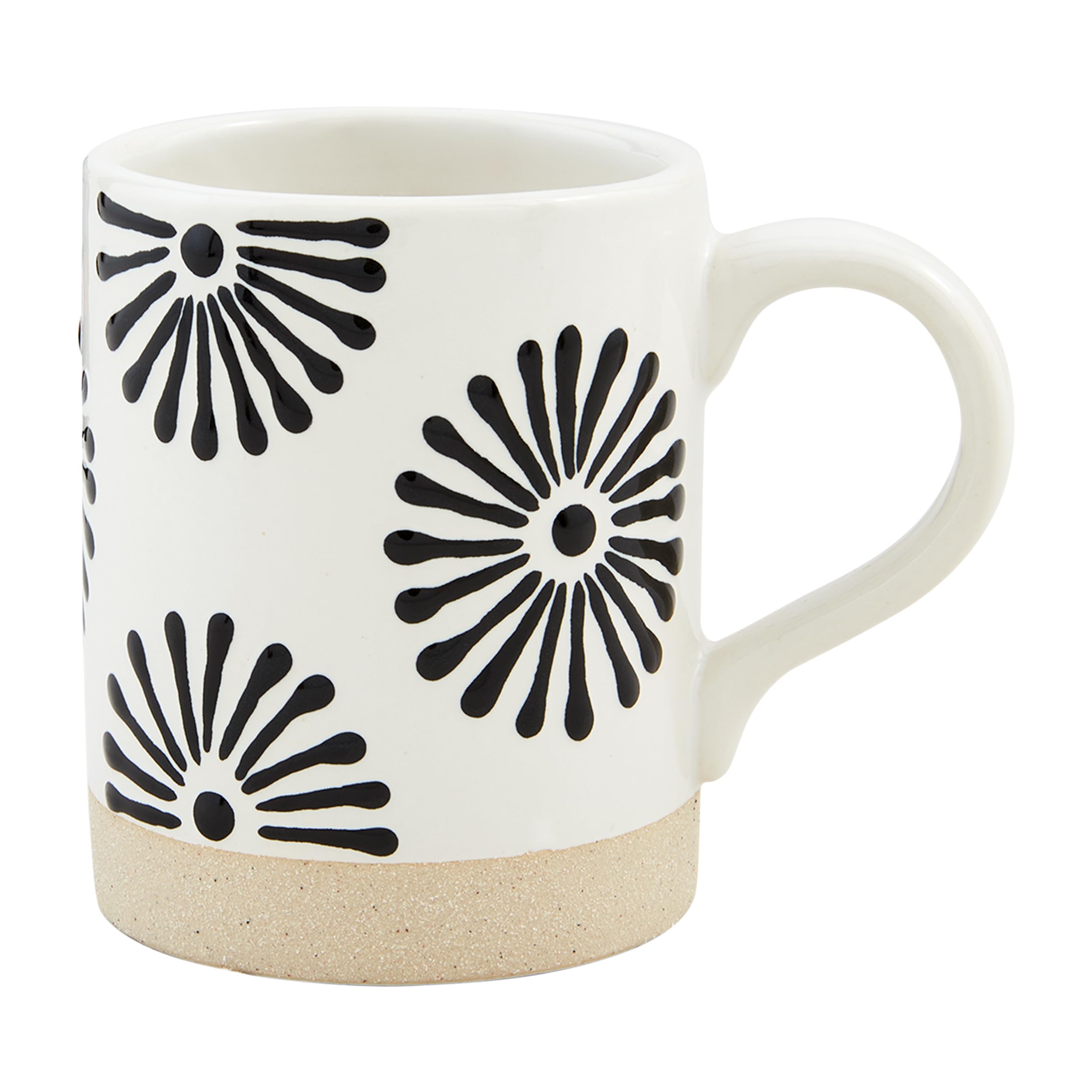 Photo 1 of Mud Pie White Starburst Stoneware Mug; 8 oz