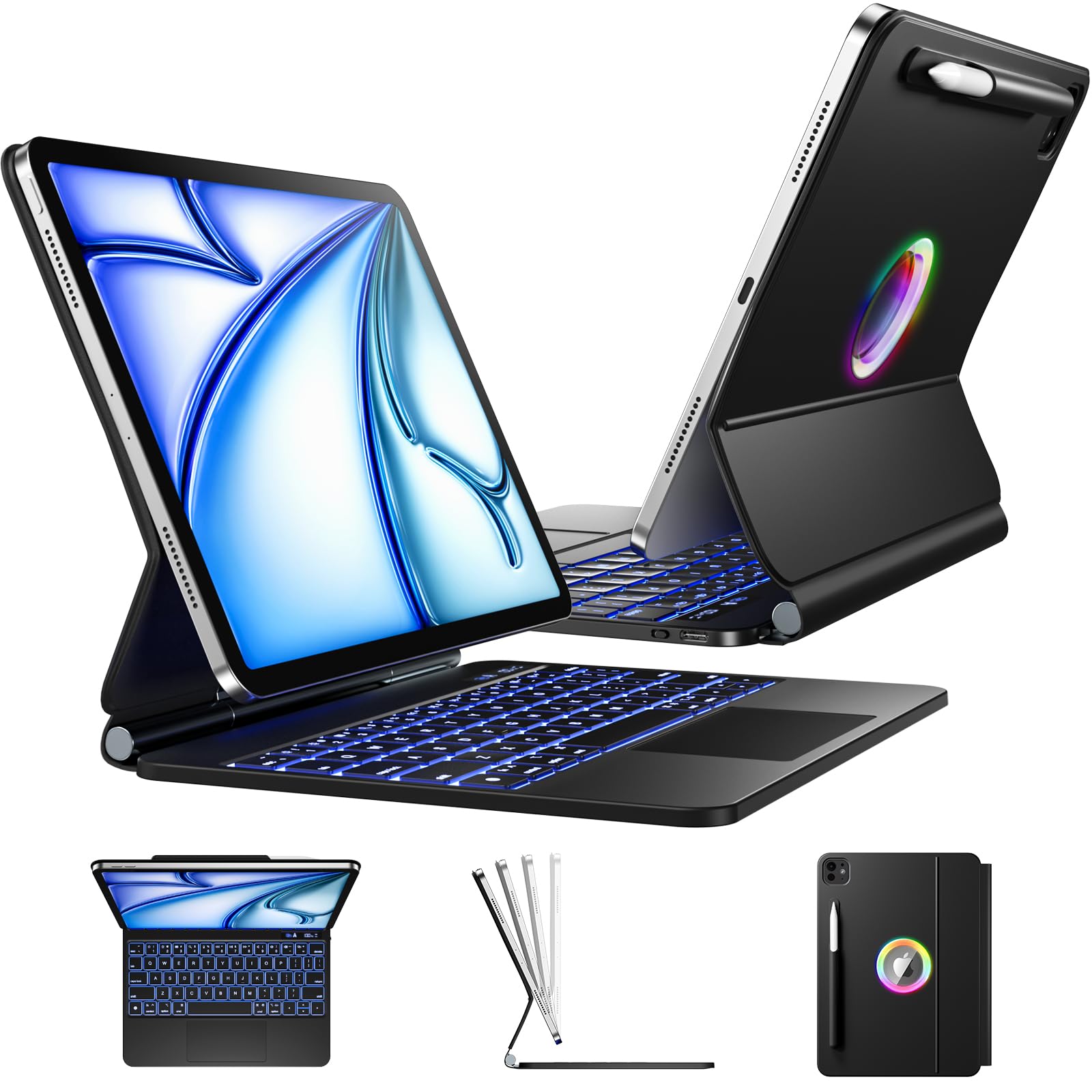 Photo 1 of Wenlaty for iPad Air 11 Inch Case with Keyboard (M2, 2024), Magic Keyboard for iPad Pro 11 (4th/3rd/2nd/1st Gen) with Pen Holder, for iPad Air 10.9 Inch (5th/4th Generation) with Trackpad Backlit