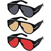 YMRFW Oversized Retro Aviator Sunglasses for Women Men Trend 70s Thick Classic Vintage Style Sun Glasses