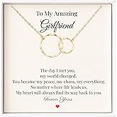 IPINK-Romantic Girlfriend Necklace Gifts - To My Amazing/Beautiful Girlfriend Pendant in Stainless Steel & Cubic Zirconia - Anniversary Birthday Christmas Valentine's Day Jewelry from Boyfriend