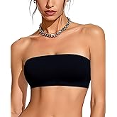 Upushall Strapless Bandeau Bras for Women Seamless Stretchy Wireless Bralettes Non-Padded Tube Bra