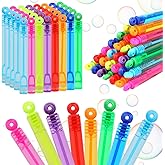LOAVER 40 Pcs Mini Bubble Wands Bulk for Kids,8 Colors Circle Assorted Bubble Sticks for Summer Outdoor Birthday Party Gifts Beach Toys Goodie Bag Fillers Class Rewards
