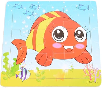 Tiny Souls Wooden Puzzle Red and Yellow Happy Fish