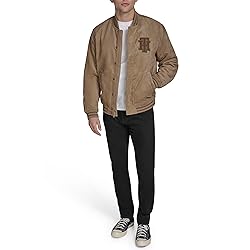 Tommy Hilfiger Men's Faux Suede Logo Varsity