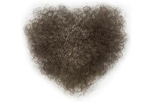 INFTOYCO Fake Private Hair, Invisible Realistic Bikini Body Hair, Handmade full Lace Fake chest hair mustache for Men and Women (Dark Brown)