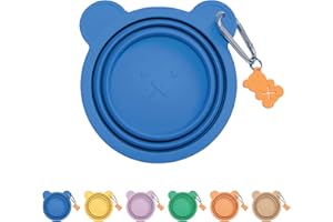 Furtizen Silicone Collapsible Travel Bowl with Free Poop Bag Holder – Lightweight, Portable, Multipurpose for Pets, Dishwasher & Microwave Safe (Blue, Small)