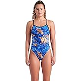Arena Womens Arena Women’s Performance Gold Leaves Challenge Back Athletic One Piece Swimsuit