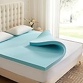 Eiayeebil 2 Inch Memory Foam Mattress Topper Twin XL, Mattress Pad Gel Infused Foam Bed Topper, Ventilated Soft Blue,Twin XL Size