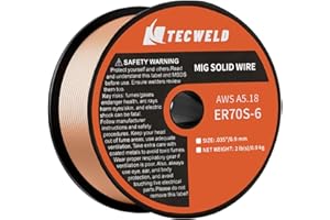 TECWELD Solid MIG Welding Wire ER70S-6 0.35 Inch 2LB Spool - Low Spatter Carbon Steel Gas Shielded Wire with High Feedability ABS Spool for All Position Welding