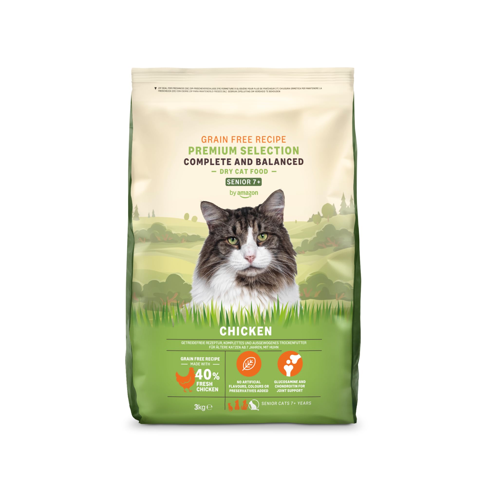 by Amazon Grainfree Recipe Dry Cat Food (Senior) with Fresh Chicken - 3kg (Previously a Lifelong brand, same product)