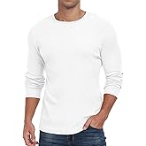 HiMONE Long Sleeve Shirts for Men Thermal Crewneck Fleece Base Layer Casual Undershirts Pullover Tops