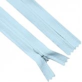 Sawoake Invisible Zippers 24 Inch #3, Light Blue Nylon Coil Zippers 2-Pack for Sewing, Skirts, Pockets, Pillows (Light Blue, 24", 2PCS)