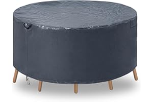 RAIN DEWAY COVERS RAINDEWAY COVERS Patio Furniture Covers Round Outdoor Furniture Covers Waterproof 100% Patio Table Cover Anti-Fading All Weather Resistant Dark Grey 62"Dx28"H