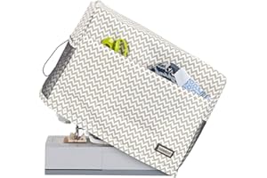 HOMEST Sewing Machine Dust Cover with Storage Pockets, Compatible with Most Standard Singer and Brother Machines, Ripple (Patent Design)
