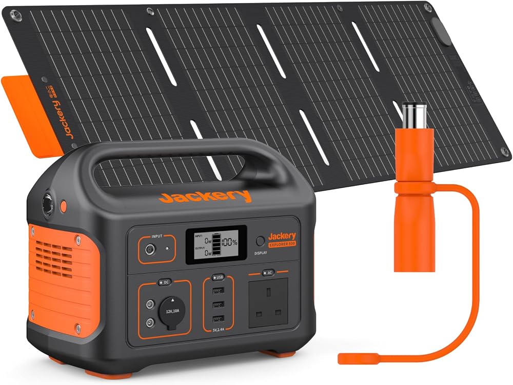 Jackery Explorer 500 Portable Power Station 518Wh with 40W Solar Panel Kit