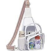 QOECI Clear Bag for Stadium Events, Clear Crossbody Bag For Women Men, Transparent Purses, See Through Large Sling Backpack