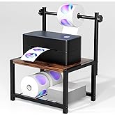 EnigmaSoul Label Holder for Rolls and Fan-Fold Labels, Sturdy Thermal Sticker Holder for Desktop Thermal Printer, Shipping Label Sticker Dispenser for Home, Office, and Small Businesses