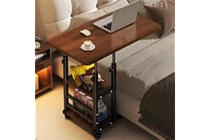 Mobile Over The Bed and Recliner Overbed Table, Portable Rolling Desk, Mobile Small Standing Desk, Rolling Laptop Stand, Comp