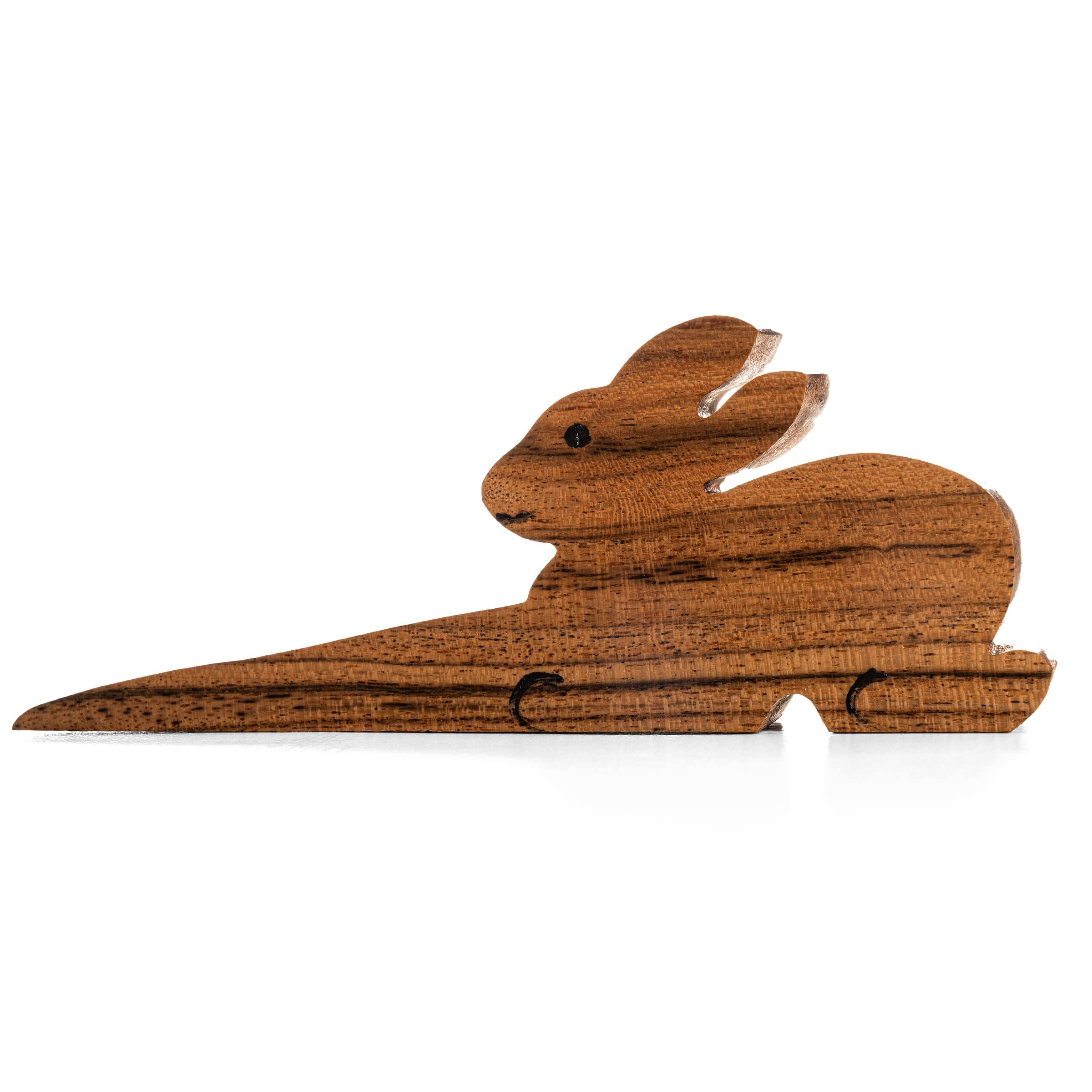 Door Stopper Wooden Hand Carved Wedge Decorative Door Stop for Home and Gifting (Rabbit Shape)