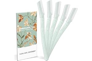 BULIMICA Dermaplane Razor for Women Face, Eyebrow & Face Razors for Women, Exfoliating Dermaplaning Tool for Peach Fuzz and Facial Hair Removal, Professional Facial Razors Safe & Easy, 5 Count Green