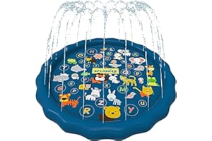 SplashEZ 3-in-1 Splash Pad, Sprinkler for Kids, and Wading Pool for Learning – Children’s Sprinkler Pool, 60’’ Inflatable Wat