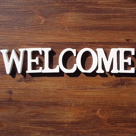 Amazon Com Outgeek 7pcs Wood Cutout Decorative Welcome Wood Slice