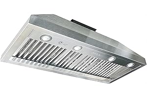 CT Copper Tailor Built-in Range Hood Insert Vent 42 Inch, 1150 CFM, with 4-Speed Fan, LED Light, Dishwasher-safe Baffle Filter, Stainless Steel