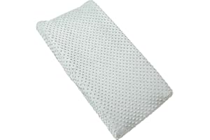 AULLAR Solid Changing Table Pad Cover Cradle Sheet, Fits 32"/34''x16" Contoured Diaper Changing Pad, Ultra Soft Cozy Dots Plush Changing Table Covers, Breathable Wipeable Removable (Sea Foam)
