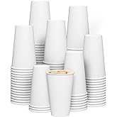 GUSTO 16 oz White Disposable Paper Cups for Hot & Cold Drinks [200 Count] Sturdy, Eco-Friendly Coffee Cups for Home, Office & Events – Formerly Comfy Package