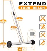 Toolwiz Magnetic Pick Up Sweeper 17 Inch Heavy Duty Nail Magnet 4kg view 4