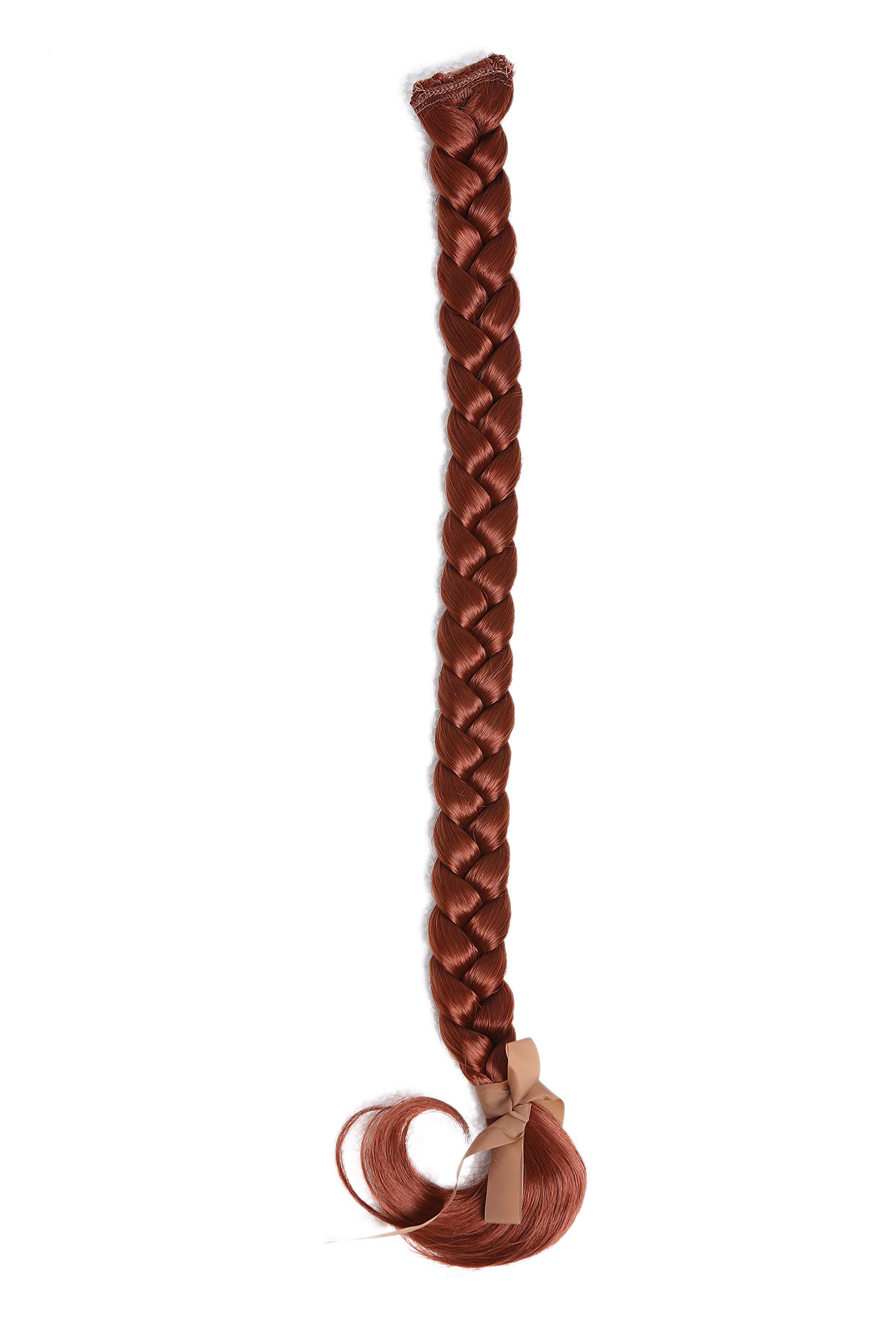 WIG ME UP - SA101-130 Braided Plait Hairpiece plaited Clip-in Hair Extension 20cm copper red