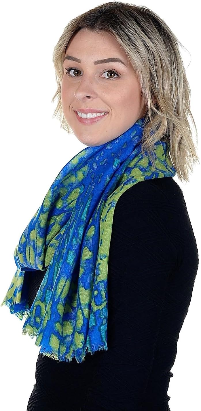 Tahari by Elie Tahari Cluster Animal Printed Lightweight Scarf 100% Merino Wool Coral at  Women’s Clothing store