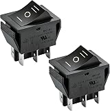Heschen Rocker Switch ON-OFF-ON DPDT 6 Terminals 16A 250VAC Black 2 Pack view 1