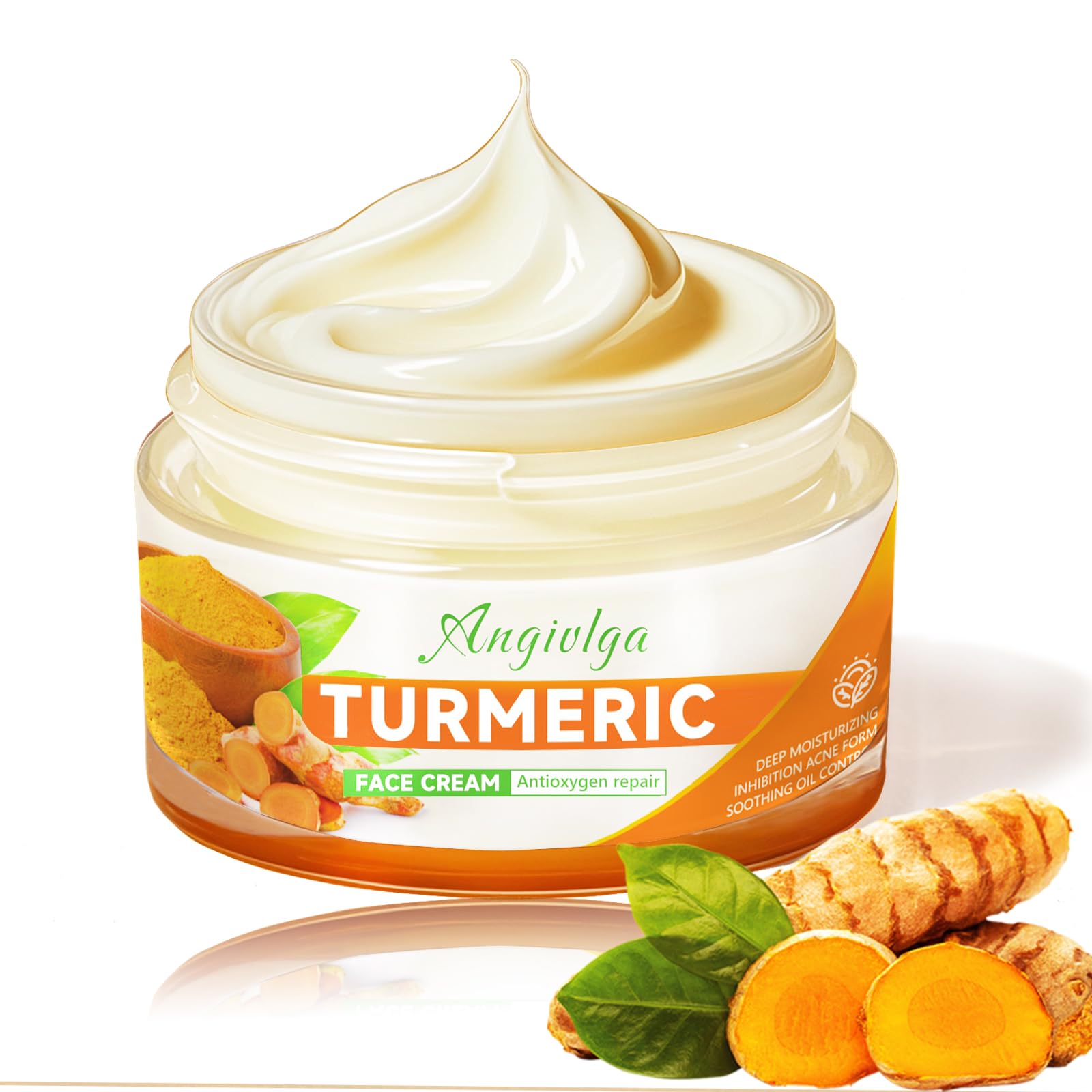 Turmeric Face Cream,Anti Aging Cream For Radiant&Glowing Skin,Dark Spot Corrector Remover For Face,Natural Turmeric Cream Skin Care,Moisturizing Erase Fine Lines,Firming — image 1