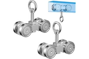 EASGIU 4 Wheel Trolley Assembly Roller Trolley - Silent M10 Bolt and Nuts - Use with 1-5/8" Wide Wide and All 1-5/8" Unistrut Strut Channel (2 Set)