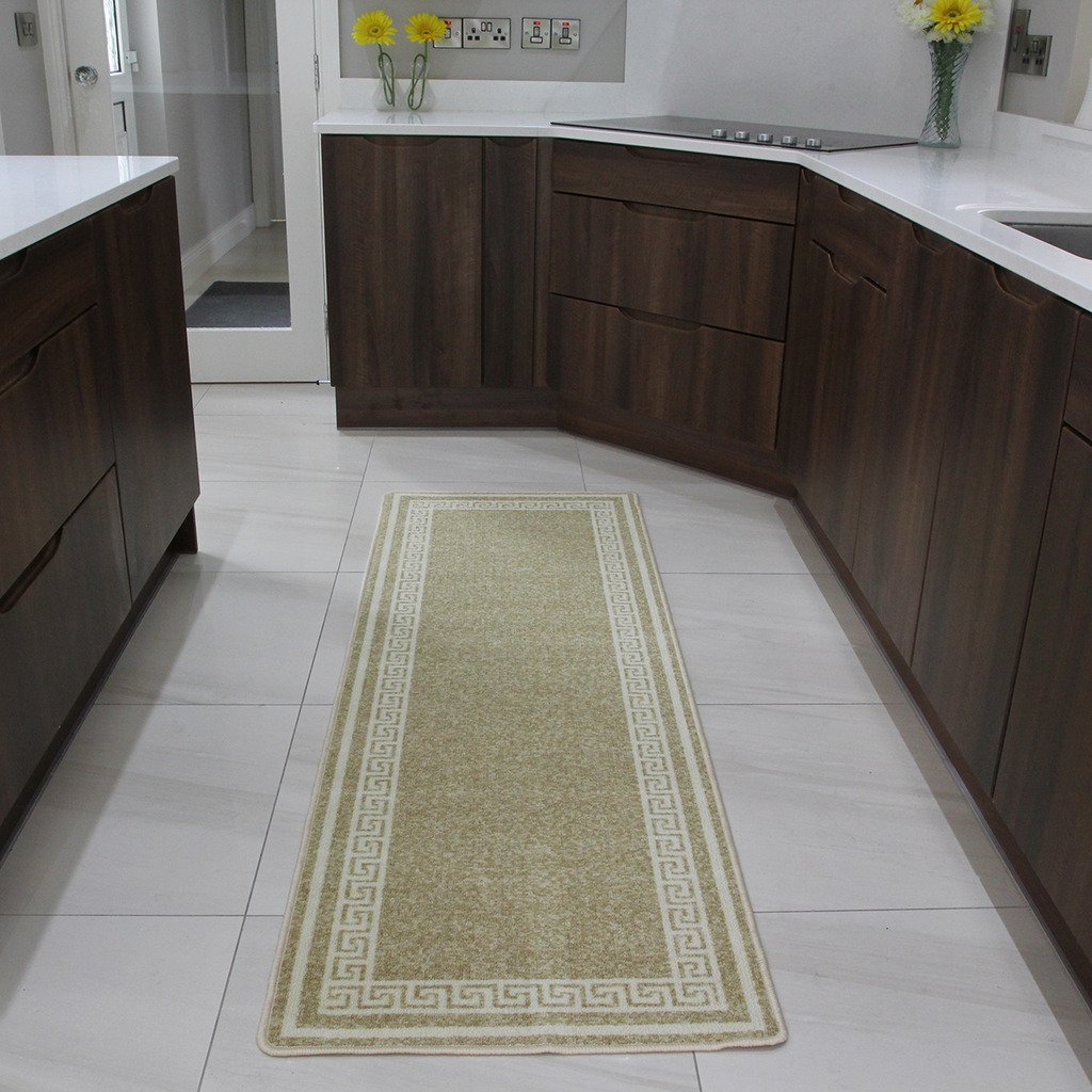 The Rug House Hardwearing Beige Multi Purpose Long Small Large Washable