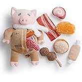 Nocciola Stuffed Pig Dog Toys: Hide and Seek Funny Squeaky Crinkle Plush Dog Chew Toys for Small Medium Breed, Cognitive Training Pet Enrichment Gifts Supplies