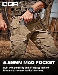 CQR Men's Tactical Pants, Water Resistant Ripstop
