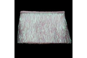 AMZTKDIY Tinsel Fringe Trim Tinsel Fringes 5 Yards 6Inch/8Inch for Clothing Accessories DIY Craft Latin Stage Dress Shiny Foil Effect Party Decor (Iridescent, 6 Inch)
